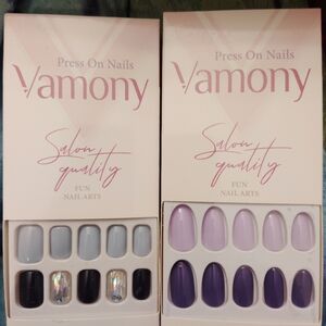 Press-On Nails - Lavender and Charcoal Collection